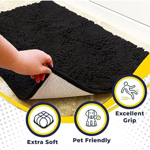 【並行輸入品】Muddy Mat〓 4ピース ブラック ミディアム 30インチ X19インチ AS SEEN ON TV 高吸収性マイクロファイ_4