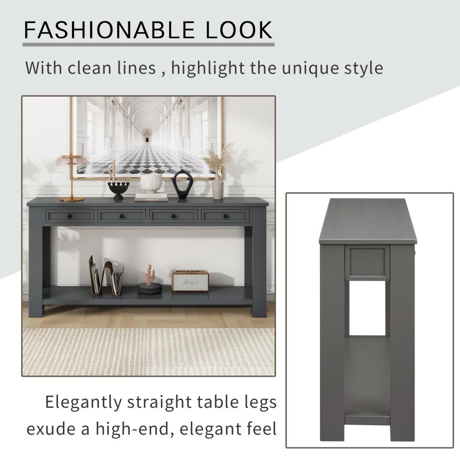 【並行輸入品】 Knocbel Console Table Hallway Sofa Entryway Side Table 63" Long