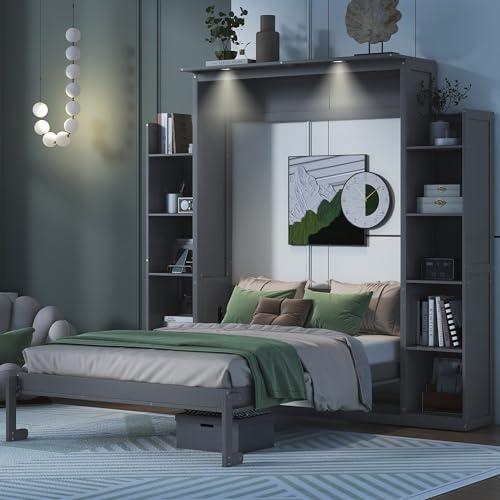 【並行輸入品】 Harper \u0026 Bright Designs Full Size Murphy Bed Wall Bed with Storaの画像