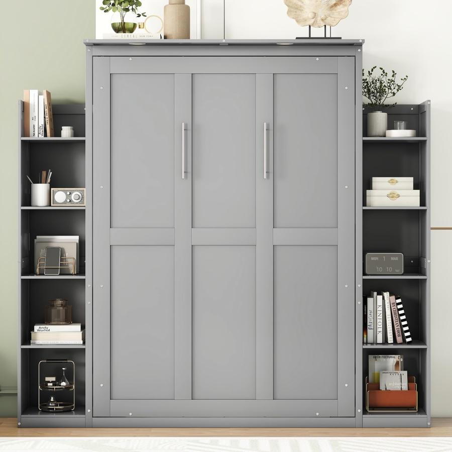 【並行輸入品】 Harper \u0026 Bright Designs Full Size Murphy Bed Wall Bed with Storaの画像