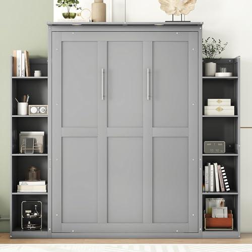【並行輸入品】 Harper \u0026 Bright Designs Full Size Murphy Bed Wall Bed with Storaの画像