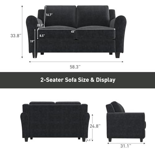 【並行輸入品】Bonzy Home (ボンジーホーム) ソファ2点セット 2人掛けと3人掛けソファカウチ 74インチソファカウチ モダンで快適な_7