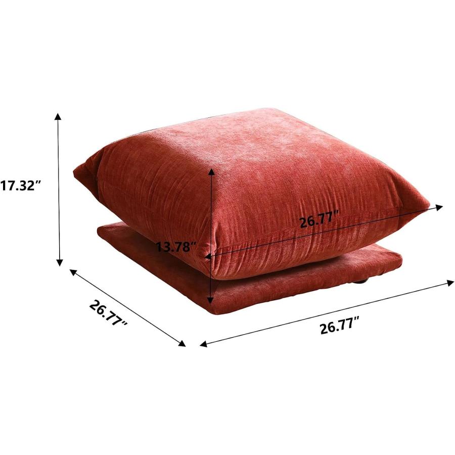 【並行輸入品】 JACH Mid Century Comfy Ottoman， Chenille Sofa Footrest Couch wit_3
