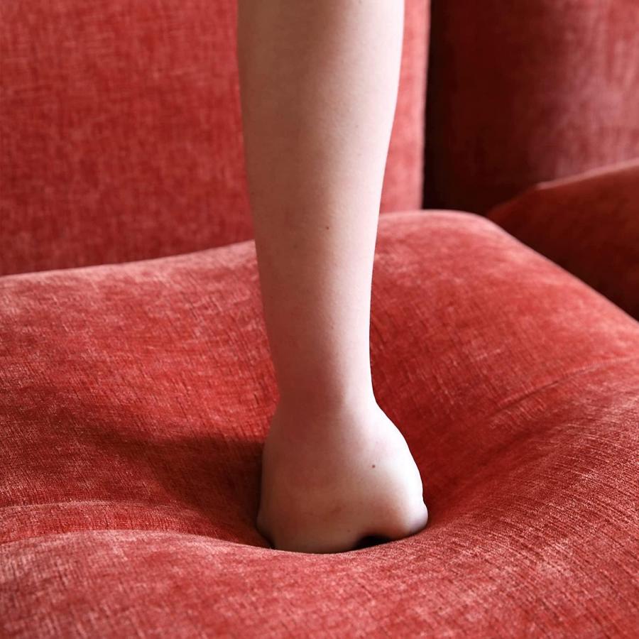 【並行輸入品】 JACH Mid Century Comfy Ottoman， Chenille Sofa Footrest Couch wit_6