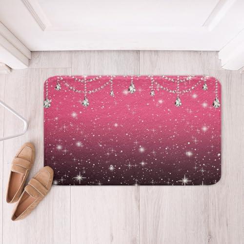【並行輸入品】スパークリングダイヤモンドバスルームラグマットフリース50.8 cmx76.2 cm、星 グリッター スターライト ギャラクシー