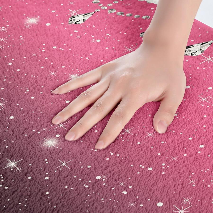 【並行輸入品】スパークリングダイヤモンドバスルームラグマットフリース50.8 cmx76.2 cm、星 グリッター スターライト ギャラクシー