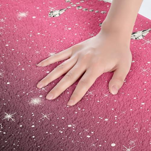 【並行輸入品】スパークリングダイヤモンドバスルームラグマットフリース50.8 cmx76.2 cm、星 グリッター スターライト ギャラクシー