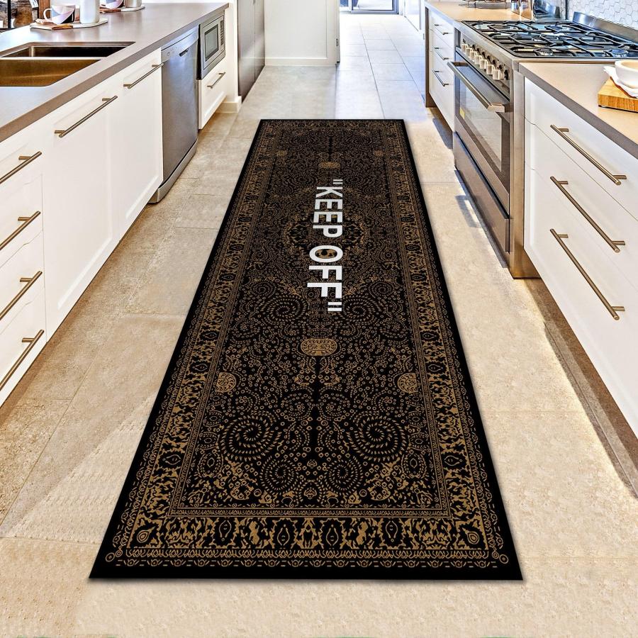 【並行輸入品】 Rugendary Keep Off Runner Rug for Kitchen Hallway Black Bronze S_6