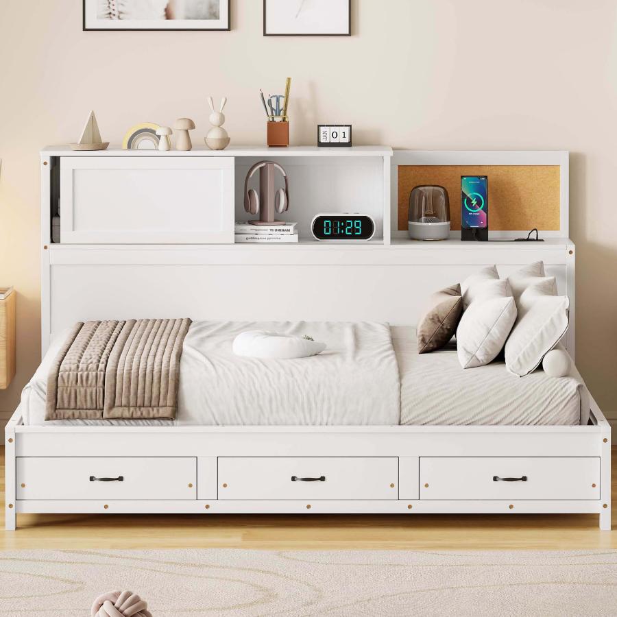 【並行輸入品】 Merax Twin Size Daybed， Wooden Twin Daybed Frame with 3 Storage_3