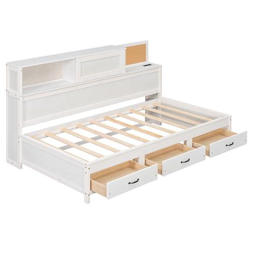 【並行輸入品】 Merax Twin Size Daybed， Wooden Twin Daybed Frame with 3 Storage_7