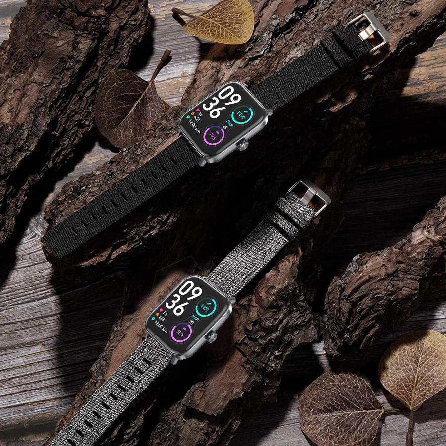 【並行輸入品】Lamshaw EGQINRスマートウォッチバンドに対応。18mm通気性ナイロン織生地交換用アクセサリーストラップ EGQINR_3