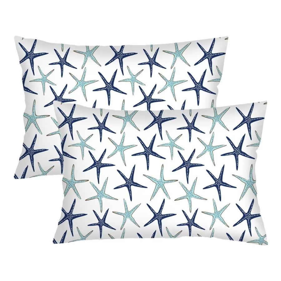 【並行輸入品】 Coastal Throw Pillow Cover Queen Size Set of 2 Beach Ocean Green