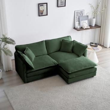 【並行輸入品】 Linyuanwai Chenille Fabric Ottoman Footrest to Combine With 2， 3