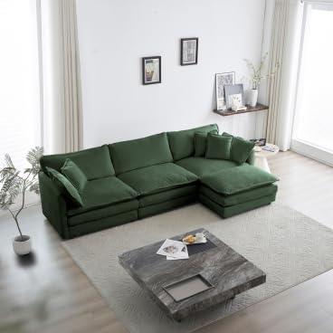 【並行輸入品】 Linyuanwai Chenille Fabric Ottoman Footrest to Combine With 2， 3