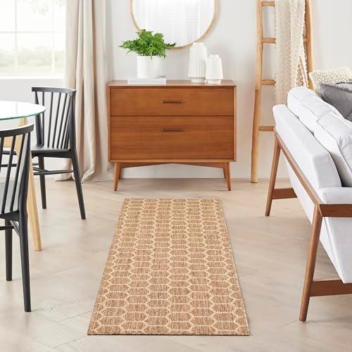 【並行輸入品】 Nourison Home Reversible Indoor Outdoor Natural 2' x 6' Area Rug