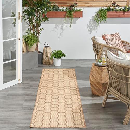 【並行輸入品】 Nourison Home Reversible Indoor Outdoor Natural 2' x 6' Area Rug