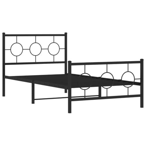 【並行輸入品】 vidaXL Single Bed Industrial Style Metal Frame w/Headboard & F_1