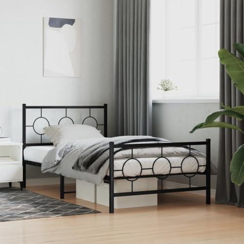 【並行輸入品】 vidaXL Single Bed Industrial Style Metal Frame w/Headboard & F_4