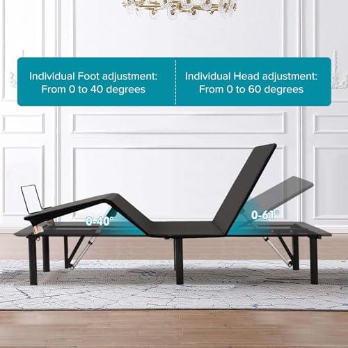 【並行輸入品】 FTOPBTB Adjustable Bed Frame Twin XL， Ergonomic Electric Bed Bas_7