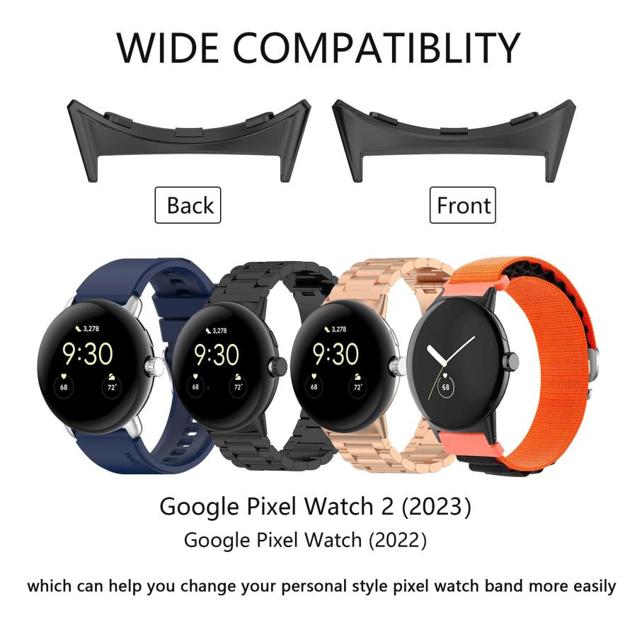 【並行輸入品】Hooxue 20mm ステンレススチールメタルウォッチバンド接続アダプター交換可能バンド Google Pixel Watchの画像