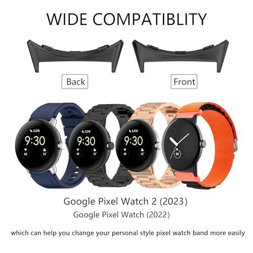 【並行輸入品】Hooxue 20mm ステンレススチールメタルウォッチバンド接続アダプター交換可能バンド Google Pixel Watchの画像