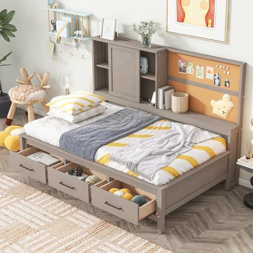 【並行輸入品】 Harper & Bright Designs Twin Size Lounge Daybed with 3 Drawers &_1