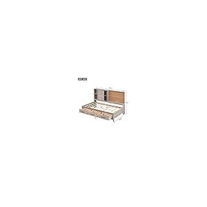 【並行輸入品】 Harper & Bright Designs Twin Size Lounge Daybed with 3 Drawers &_8
