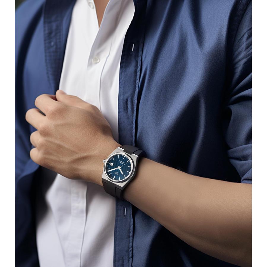 【並行輸入品】Tissot PRXウォッチシリーズ用リバンドストラップ、Tissot PRXパワーマティック80、12mm用ソフトフロロラバーバの画像