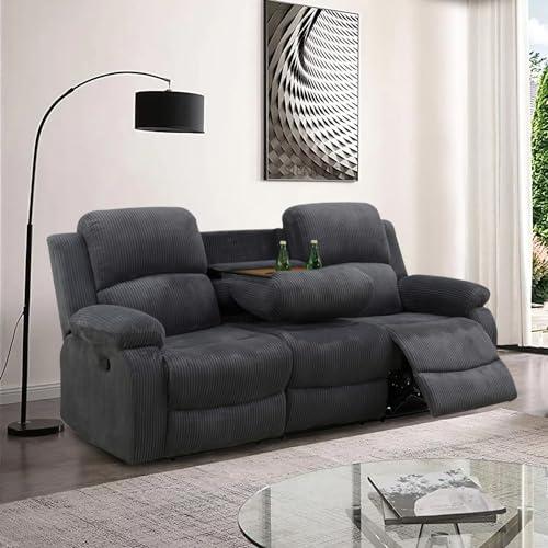 【並行輸入品】 SIENWIEY Manual Recliner Sofa， Reclining Couch with Cup Holders，_1