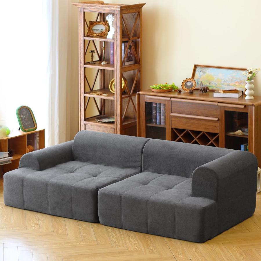 【並行輸入品】N&Vフォームソファ(グレー) N&V Foam Sofa， Made with All Foam， Great for Livi_3