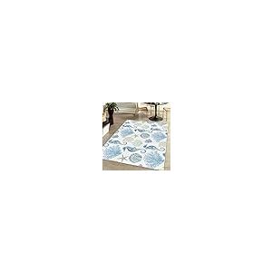 【並行輸入品】Coastal Nautical Rug 寝室&リビングルーム用、ソフトローベルベットカーペット、洗えるビーチエリアラグ モダ_2