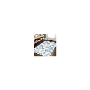 【並行輸入品】Coastal Nautical Rug 寝室&リビングルーム用、ソフトローベルベットカーペット、洗えるビーチエリアラグ モダ_5