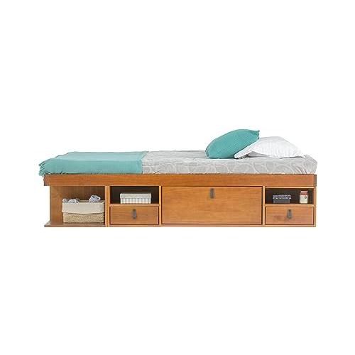 【並行輸入品】 memomad Bali Bed   King Storage Platform Sturdy Wooden Frame witの画像