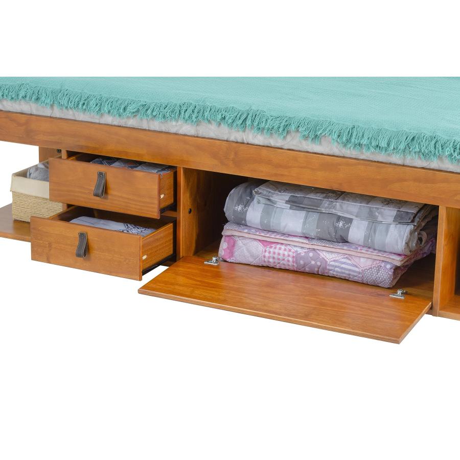 【並行輸入品】 memomad Bali Bed   King Storage Platform Sturdy Wooden Frame witの画像