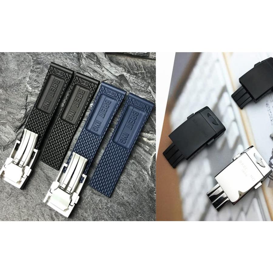 【並行輸入品】ZIFENGXUAN バックル付きゴム製時計バンド ブライトリングウォッチバンド 22mm 24mm アベンジャーズナビタイマーの画像