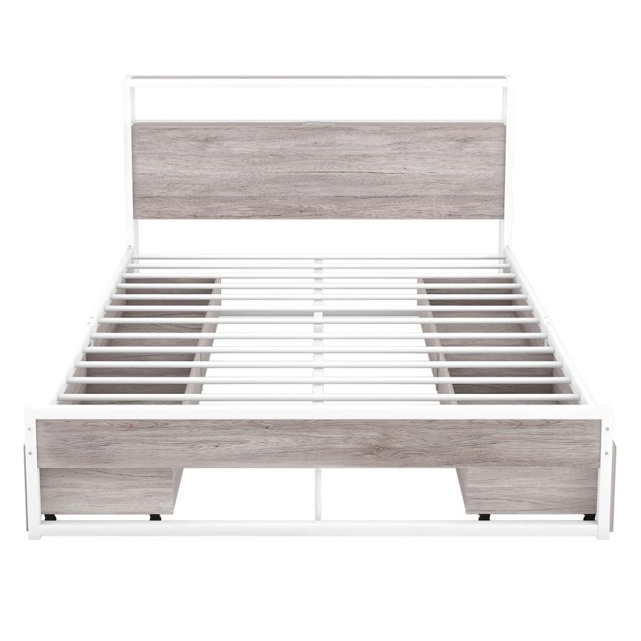 【並行輸入品】 Generic Queen Size Metal Platform Bed Frame with Four Drawers,Soの画像