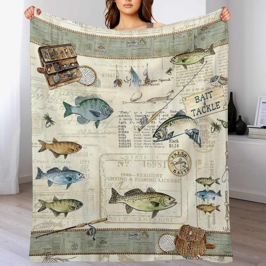 並行輸入品】 Fishing Blanket Fishing Gifts for Men Fish Throw