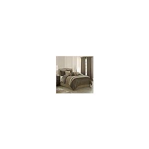 【並行輸入品】 Grand Avenue Taupe Comforter Set King Size， 9 Piece Geometric Be