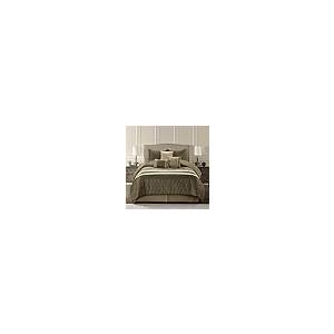 【並行輸入品】 Grand Avenue Taupe Comforter Set King Size， 9 Piece Geometric Be