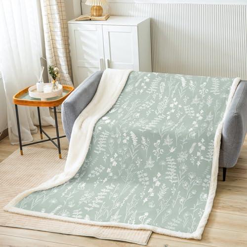 【並行輸入品】 Feelyou Vintage Printed Sherpa Blanket Cute Floral Fleece Throw_1