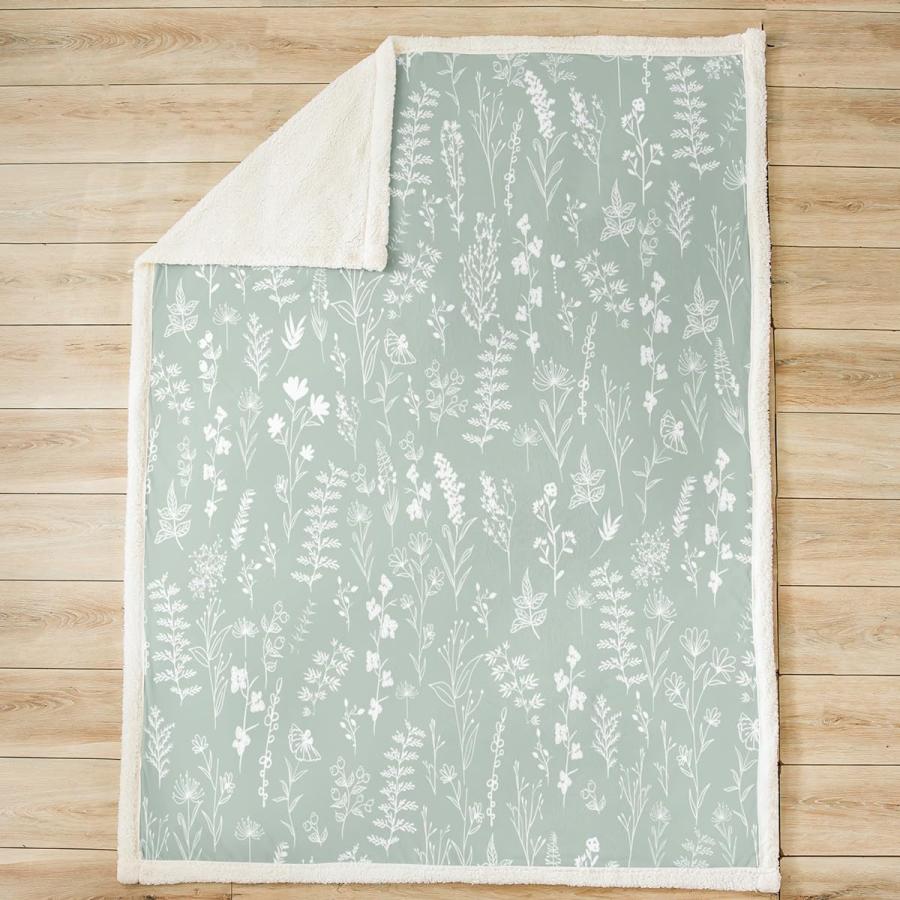 【並行輸入品】 Feelyou Vintage Printed Sherpa Blanket Cute Floral Fleece Throw_3