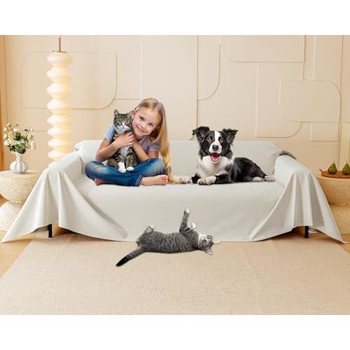 【並行輸入品】 Cat Scratch Furniture Protector Anti Slip， Waterproof Sofa Cov_1