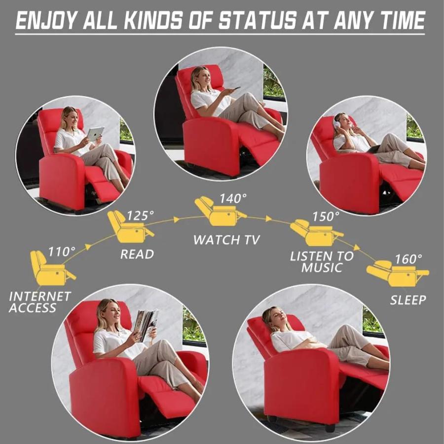 【並行輸入品】 PIKAQTOP Recliner Chair for Living Room Recliner Sofa Winback Ch_9