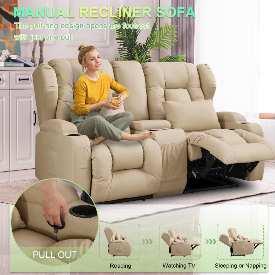 【並行輸入品】 TUNYI Manual Loveseat Recliner Sofa Reclining Loveseat Sofa Ch_9