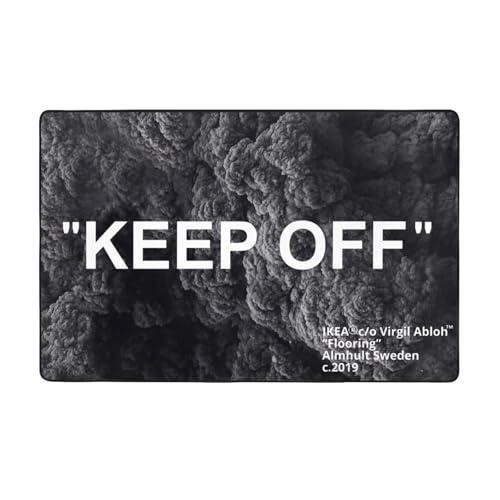 【並行輸入品】Keep Off Area ラグ ブラック グレー ラグ モダン 3D プリント カーペット ラージ 人気 滑り止め フロアマット