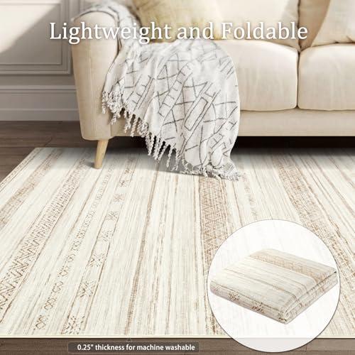 【並行輸入品】 Boraya Area Rugs for Living Room: 6x9 Washable Boho Rug for Bedr_7