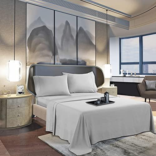 【並行輸入品】 Full Size Sheet Set 4 Piece 100% Cotton Hotel Luxury Bed She