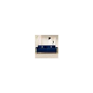 【並行輸入品】 yunqishi 85.63" Modern Blue Velvet Sofa with Gold Metal Legs Lar_1