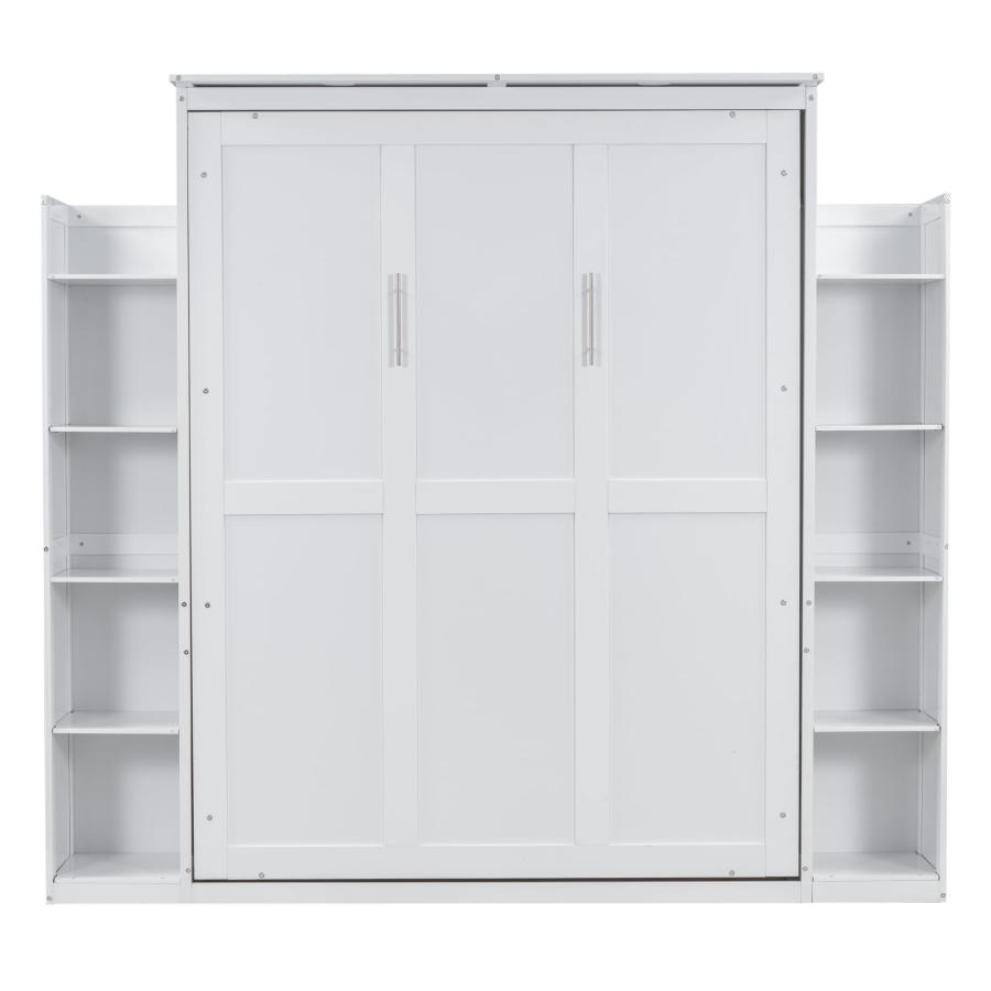 【並行輸入品】 Merax Queen Size Murphy Bed, Queen Wall Bed Frame with Shelves aの画像