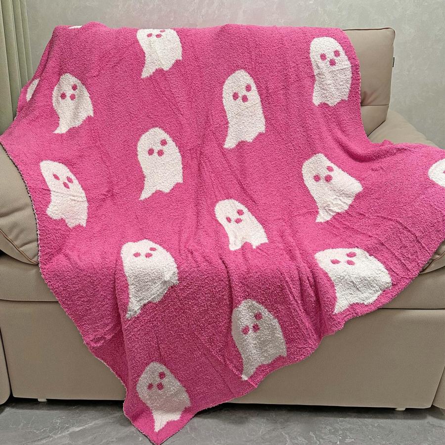 【並行輸入品】ソフトゴーストスローブランケット かわいい 面白い 不気味なブランケット ブランケット フラシ天 ふわふわ リバーシブルブランケッ_3